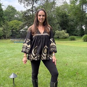 Greek Archaic Kori Feather Long Sleeve Top